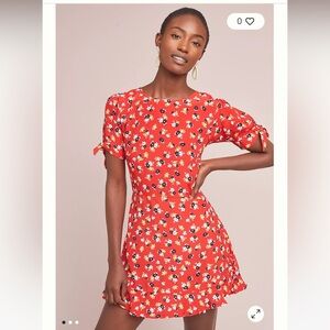Faithful the Brand Red Daphne Jasmine Floral Dress S (US 4) from Anthropologie